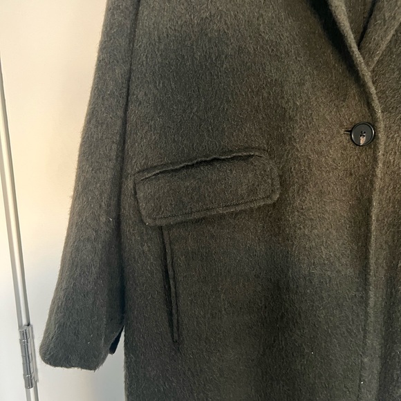 Vince Army Green Wool Coat - Picture 3 of 11